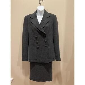 Emporio Armani Womens Suit/Skirt Gray Italy Tailored 42